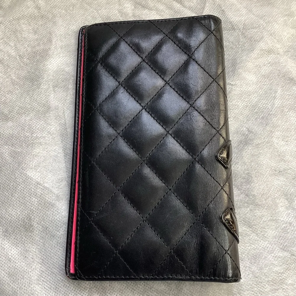 CHANEL Black Ligne Cambon Wallet